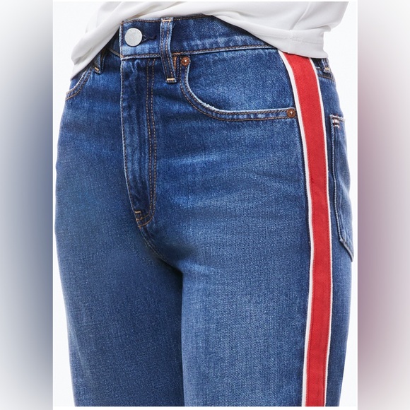 ALICE + OLIVIA WEEZY SIDE STRIPE JEAN. NWT. RETAIL 395 - Picture 6 of 14
